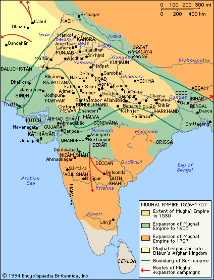 Mughal Empire Timeline